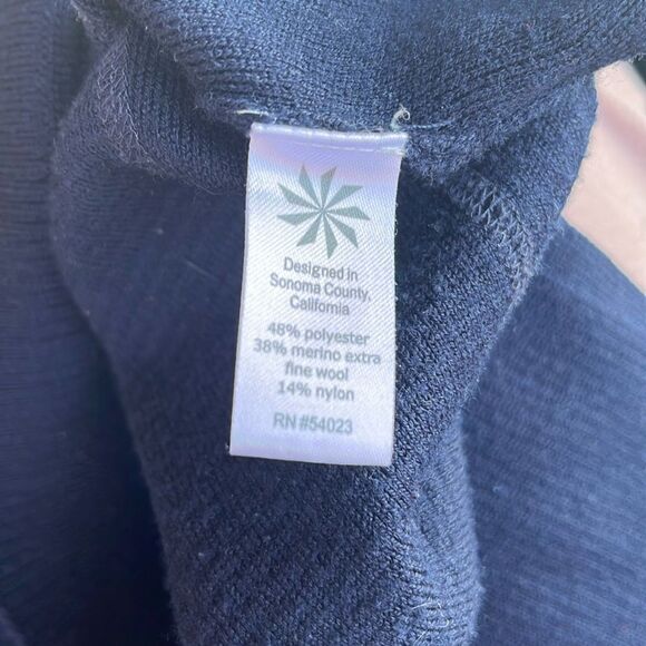 Athleta Honeycomb Merino Wool Blend Tunic Pullover Navy Sweater Size Small - Picture 4 of 5